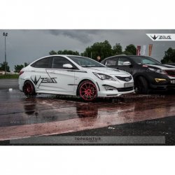 4 999 р. Пороги накладки TopKontur Design Hyundai Solaris RBr седан рестайлинг (2014-2017) (Неокрашенные)  с доставкой в г. Керчь. Увеличить фотографию 4