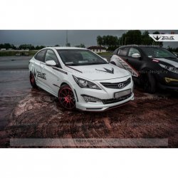 4 999 р. Пороги накладки TopKontur Design Hyundai Solaris RBr седан рестайлинг (2014-2017) (Неокрашенные)  с доставкой в г. Керчь. Увеличить фотографию 5