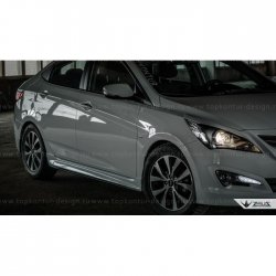 4 999 р. Пороги накладки TopKontur Design Hyundai Solaris RBr седан рестайлинг (2014-2017) (Неокрашенные)  с доставкой в г. Керчь. Увеличить фотографию 9