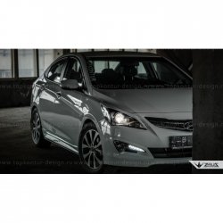4 999 р. Пороги накладки TopKontur Design Hyundai Solaris RBr седан рестайлинг (2014-2017) (Неокрашенные)  с доставкой в г. Керчь. Увеличить фотографию 10