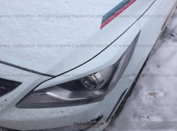 1 499 р. Реснички на фары HS1 Hyundai Solaris RBr хэтчбэк дорестайлинг (2010-2014) (Неокрашенные)  с доставкой в г. Керчь. Увеличить фотографию 6