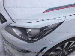 1 499 р. Реснички на фары HS1 Hyundai Solaris RBr хэтчбэк дорестайлинг (2010-2014) (Неокрашенные)  с доставкой в г. Керчь. Увеличить фотографию 7