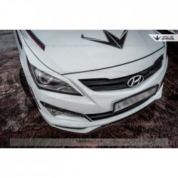 1 499 р. Реснички на фары Zeus Hyundai Solaris RBr седан дорестайлинг (2010-2014) (Неокрашенные)  с доставкой в г. Керчь. Увеличить фотографию 5