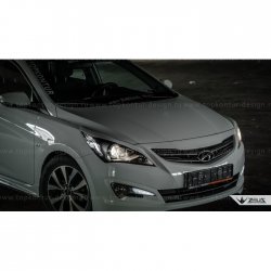 1 499 р. Реснички на фары Zeus Hyundai Solaris RBr седан дорестайлинг (2010-2014) (Неокрашенные)  с доставкой в г. Керчь. Увеличить фотографию 11