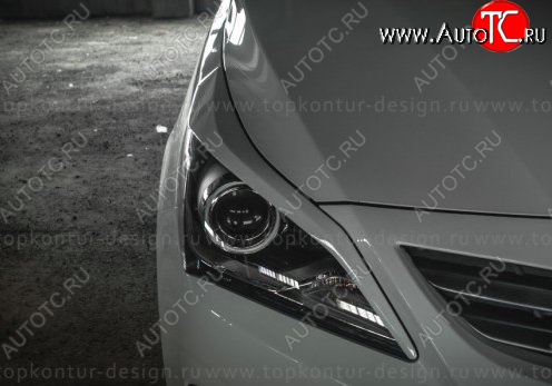 1 499 р. Реснички на фары Zeus Hyundai Solaris RBr седан дорестайлинг (2010-2014) (Неокрашенные)  с доставкой в г. Керчь