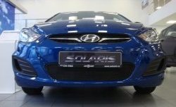 1 469 р. Сетка на бампер Russtal (черная) Hyundai Solaris RBr седан дорестайлинг (2010-2014)  с доставкой в г. Керчь. Увеличить фотографию 4