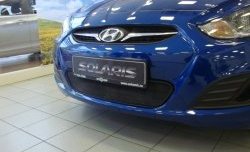 1 469 р. Сетка на бампер Russtal (черная) Hyundai Solaris RBr седан дорестайлинг (2010-2014)  с доставкой в г. Керчь. Увеличить фотографию 5