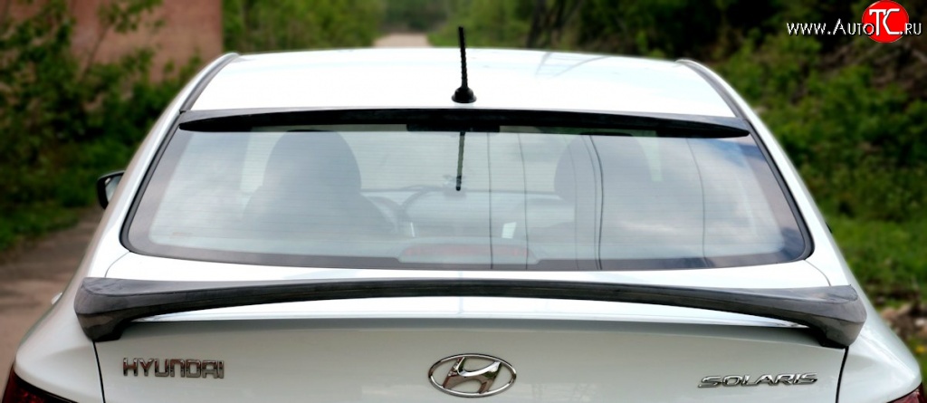 6 529 р. Спойлер Драйв  Hyundai Solaris  RBr (2010-2017) седан дорестайлинг, седан рестайлинг (Неокрашенный)  с доставкой в г. Керчь