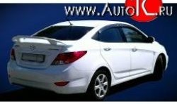7 299 р. Спойлер Фора Hyundai Solaris RBr седан рестайлинг (2014-2017) (Неокрашенный)  с доставкой в г. Керчь. Увеличить фотографию 3
