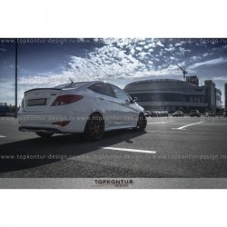 4 499 р. Лип спойлер HS1 Hyundai Solaris RBr седан дорестайлинг (2010-2014) (Неокрашенный)  с доставкой в г. Керчь. Увеличить фотографию 2