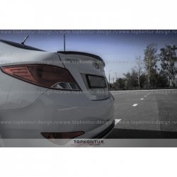 4 499 р. Лип спойлер HS1 Hyundai Solaris RBr седан дорестайлинг (2010-2014) (Неокрашенный)  с доставкой в г. Керчь. Увеличить фотографию 3