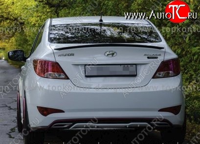4 499 р. Лип спойлер HS1 Hyundai Solaris RBr седан дорестайлинг (2010-2014) (Неокрашенный)  с доставкой в г. Керчь
