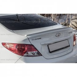 4 499 р. Лип спойлер HS-2 Hyundai Solaris RBr седан дорестайлинг (2010-2014) (Неокрашенный)  с доставкой в г. Керчь. Увеличить фотографию 6