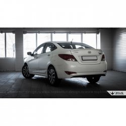 5 399 р. Лип спойлер Zeus  Hyundai Solaris  RBr (2010-2014) седан дорестайлинг (Неокрашенный)  с доставкой в г. Керчь. Увеличить фотографию 3