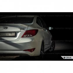5 399 р. Лип спойлер Zeus  Hyundai Solaris  RBr (2010-2014) седан дорестайлинг (Неокрашенный)  с доставкой в г. Керчь. Увеличить фотографию 12