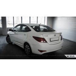 5 399 р. Лип спойлер Zeus  Hyundai Solaris  RBr (2010-2014) седан дорестайлинг (Неокрашенный)  с доставкой в г. Керчь. Увеличить фотографию 13