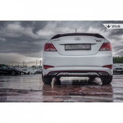 5 399 р. Лип спойлер Zeus  Hyundai Solaris  RBr (2010-2014) седан дорестайлинг (Неокрашенный)  с доставкой в г. Керчь. Увеличить фотографию 5