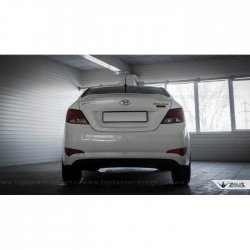 5 399 р. Лип спойлер Zeus  Hyundai Solaris  RBr (2010-2014) седан дорестайлинг (Неокрашенный)  с доставкой в г. Керчь. Увеличить фотографию 8