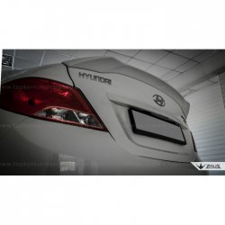 5 399 р. Лип спойлер Zeus  Hyundai Solaris  RBr (2010-2014) седан дорестайлинг (Неокрашенный)  с доставкой в г. Керчь. Увеличить фотографию 9