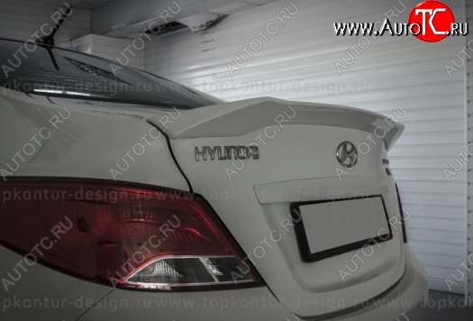 5 399 р. Лип спойлер Zeus  Hyundai Solaris  RBr (2010-2014) седан дорестайлинг (Неокрашенный)  с доставкой в г. Керчь