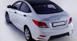 13 499 р. Задний бампер Sport Hyundai Solaris RBr седан дорестайлинг (2010-2014) (Неокрашенный)  с доставкой в г. Керчь. Увеличить фотографию 2