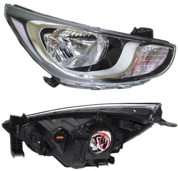 Правая фара SAT Hyundai Solaris  RBr (2010-2014) седан дорестайлинг, хэтчбэк дорестайлинг