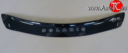 999 р. Дефлектор капота Russtal (короткий) Hyundai Solaris RBr седан рестайлинг (2014-2017)  с доставкой в г. Керчь