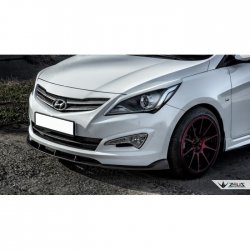 4 499 р. Накладка на передний бампер TopKontur Design Hyundai Solaris RBr седан рестайлинг (2014-2017) (Глянец под окраску, Неокрашенная)  с доставкой в г. Керчь. Увеличить фотографию 2