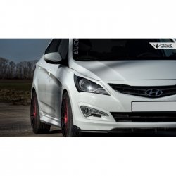 4 499 р. Накладка на передний бампер TopKontur Design Hyundai Solaris RBr седан рестайлинг (2014-2017) (Глянец под окраску, Неокрашенная)  с доставкой в г. Керчь. Увеличить фотографию 8