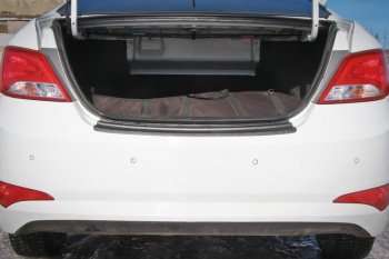 1 189 р. Накладка защитная на задний бампер Yuago Hyundai Solaris RBr седан рестайлинг (2014-2017)  с доставкой в г. Керчь. Увеличить фотографию 2