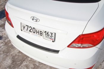 1 189 р. Накладка защитная на задний бампер Yuago Hyundai Solaris RBr седан рестайлинг (2014-2017)  с доставкой в г. Керчь. Увеличить фотографию 4