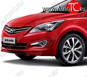 3 659 р. Бампер передний Стандартный Hyundai Solaris RBr седан рестайлинг (2014-2017) (Окрашенный)  с доставкой в г. Керчь