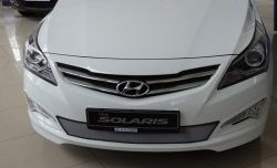 1 539 р. Сетка на бампер Russtal (хром) Hyundai Solaris RBr седан рестайлинг (2014-2017)  с доставкой в г. Керчь. Увеличить фотографию 4