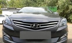 1 539 р. Сетка на бампер Russtal (хром) Hyundai Solaris RBr седан рестайлинг (2014-2017)  с доставкой в г. Керчь. Увеличить фотографию 6