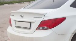 2 899 р. Лип спойлер Кураж средний Hyundai Solaris RBr седан рестайлинг (2014-2017) (Неокрашенный)  с доставкой в г. Керчь. Увеличить фотографию 2