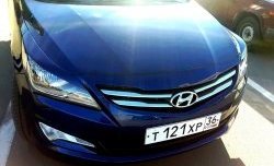 679 р. Реснички на фары Кураж Hyundai Solaris RBr седан рестайлинг (2014-2017) (Неокрашенные)  с доставкой в г. Керчь. Увеличить фотографию 5