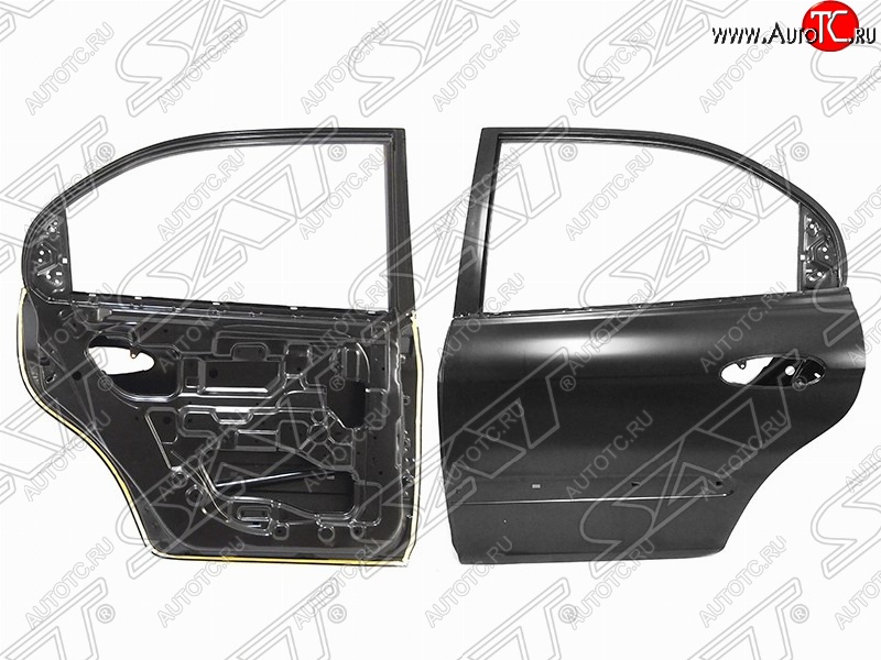 9 499 р. Левая дверь задняя SAT  Hyundai Sonata  EF (2001-2013) рестайлинг ТагАЗ (Неокрашенная)  с доставкой в г. Керчь