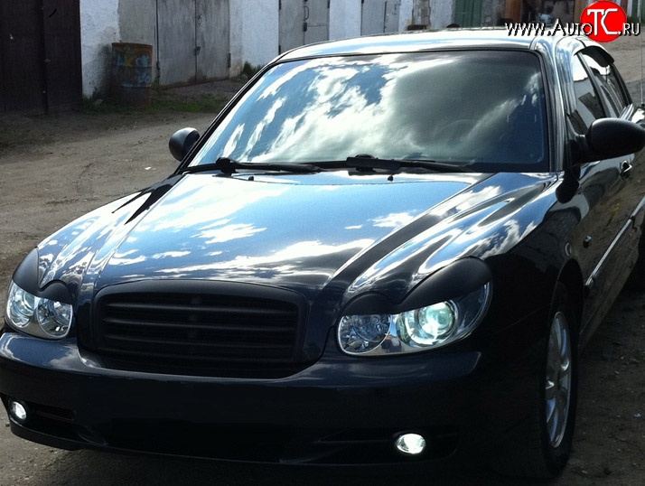 1 699 р. Реснички на фары M-VRS 3 Hyundai Sonata EF рестайлинг ТагАЗ (2001-2013) (Неокрашенные)  с доставкой в г. Керчь