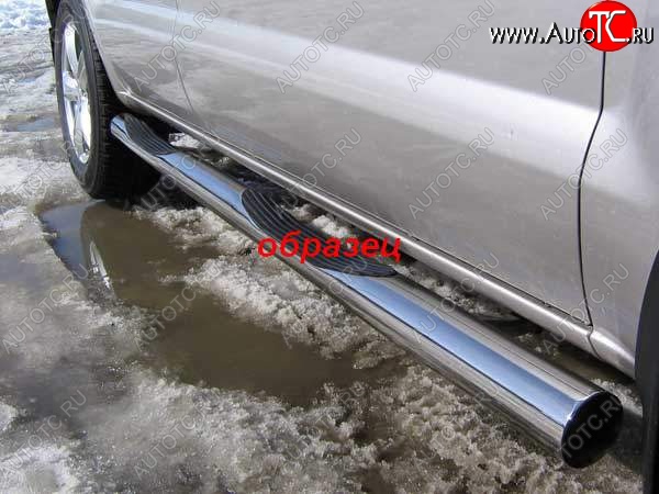 12 399 р. Защита порогов их трубы d76 Slitkoff (с проступью)  Hyundai Tucson  LM (2010-2017) (Цвет: серебристый)  с доставкой в г. Керчь
