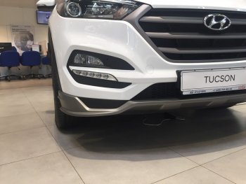 5 649 р. Накладка на передний бампер АвтоКрат  Hyundai Tucson  TL (2015-2018) дорестайлинг (Неокрашенная)  с доставкой в г. Керчь. Увеличить фотографию 2