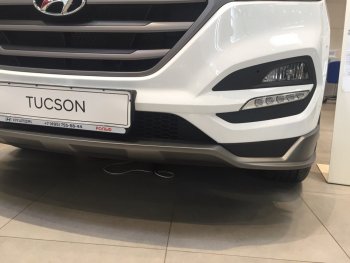 5 649 р. Накладка на передний бампер АвтоКрат  Hyundai Tucson  TL (2015-2018) дорестайлинг (Неокрашенная)  с доставкой в г. Керчь. Увеличить фотографию 4