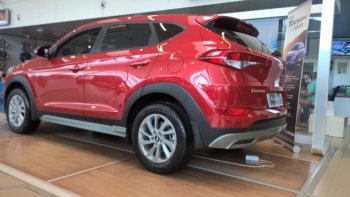 7 349 р. Пластиковые пороги АвтоКрат Hyundai Tucson TL дорестайлинг (2015-2018) (Неокрашенные)  с доставкой в г. Керчь. Увеличить фотографию 2