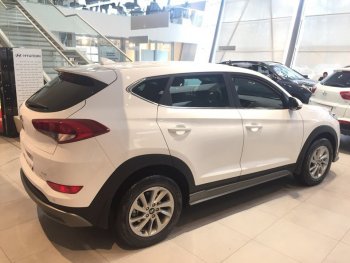 7 349 р. Пластиковые пороги АвтоКрат Hyundai Tucson TL дорестайлинг (2015-2018) (Неокрашенные)  с доставкой в г. Керчь. Увеличить фотографию 3
