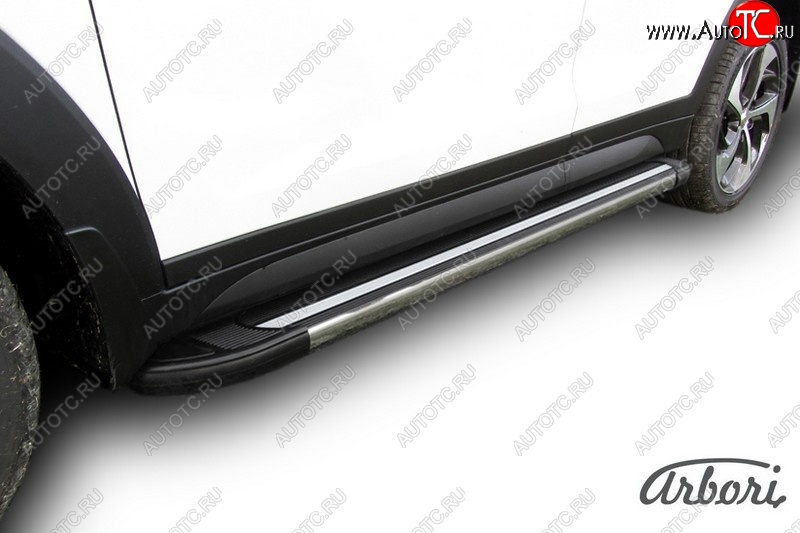 12 509 р. Порожки для ног Arbori Luxe Black  Hyundai Tucson  TL (2015-2018) дорестайлинг  с доставкой в г. Керчь