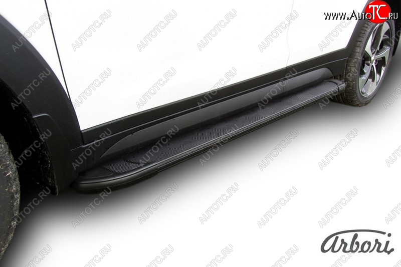 11 609 р. Порожки для ног Arbori Optima Black Hyundai Tucson TL дорестайлинг (2015-2018)  с доставкой в г. Керчь