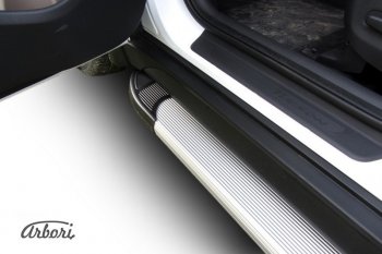 10 979 р. Порожки для ног Arbori Optima Silver Hyundai Tucson TL дорестайлинг (2015-2018)  с доставкой в г. Керчь. Увеличить фотографию 2