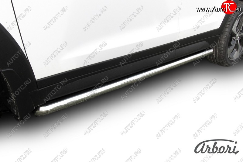 13 049 р. Защита штатных порогов Arbori (нержавейка, d57 mm). Hyundai Tucson TL дорестайлинг (2015-2018)  с доставкой в г. Керчь