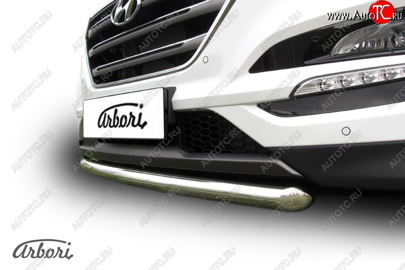 14 291 р. Защита переднего бампера Arbori (нержавейка, 1 труба d57 mm). Hyundai Tucson TL дорестайлинг (2015-2018)  с доставкой в г. Керчь