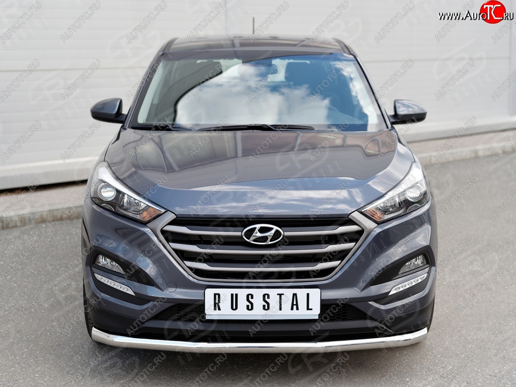 15 999 р. Защита переднего бампера (Ø63 мм, нержавейка) SLITKOFF Hyundai Tucson TL дорестайлинг (2015-2018)  с доставкой в г. Керчь
