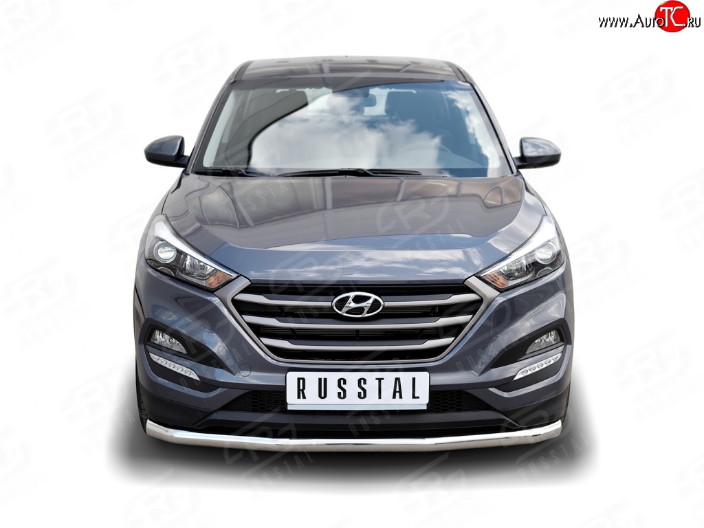 15 449 р. Одинарная защита переднего бампера диаметром 63 мм Russtal Hyundai Tucson TL дорестайлинг (2015-2018)  с доставкой в г. Керчь